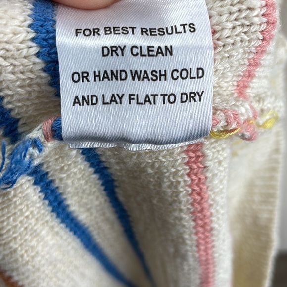 Stitches&Stripes Hooded Sweatshirt SZ M Multicolor Stripes 100% Cotton Oversized - Picture 11 of 11